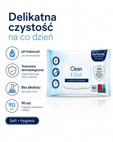 Chusteczki toaletowe - Aviana Clean & Fresh - obrazek 2