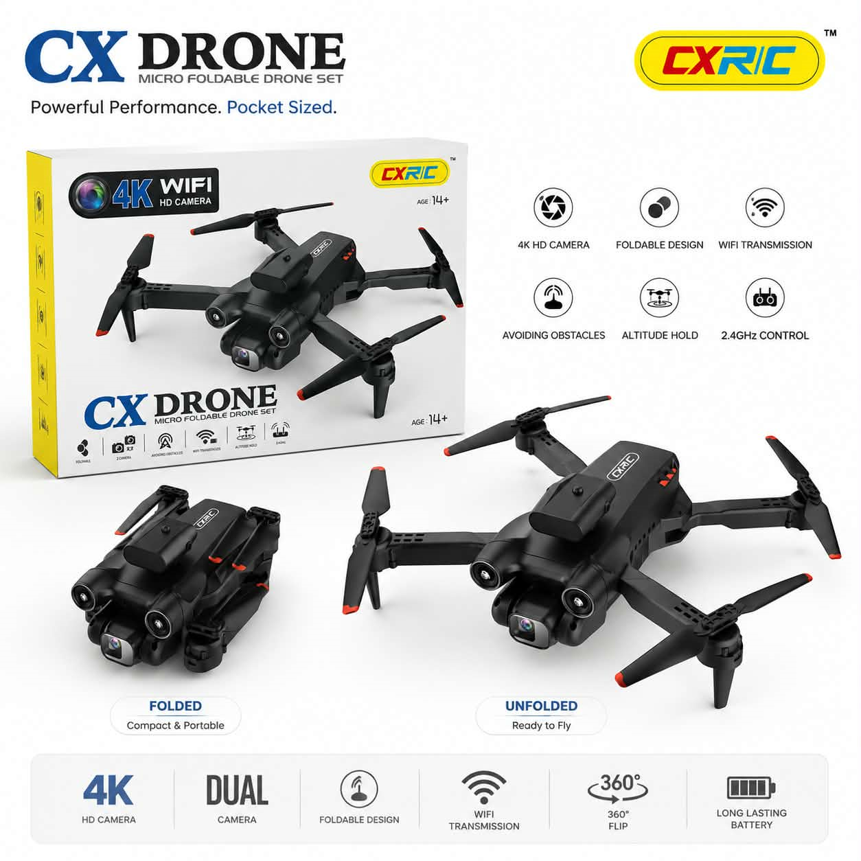 Dron CXRIC CX Drone 4K WiFi
