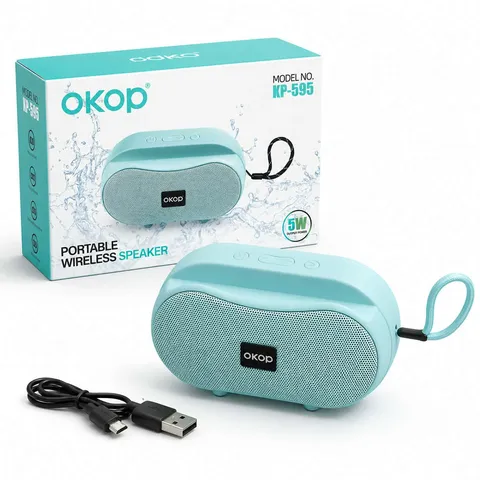 Głośnik Bluetooth OKOP KP‑595 – przenośny, bezprzewodowy, niebieski - obrazek 2