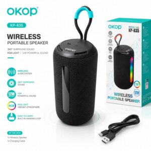 Głośnik Bluetooth OKOP KP‑835 – bezprzewodowy, RGB Light