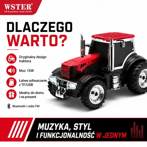 Głośnik Bluetooth WSTER WS-560 Traktor - obrazek 3