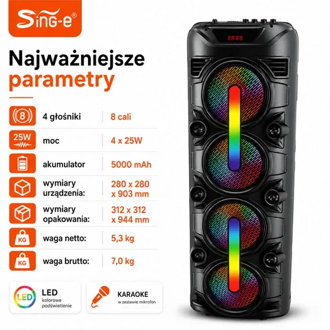 Głośnik karaoke Sing-e ZQS8401 - obrazek 5