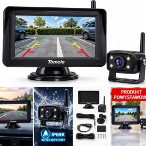 Kamera cofania z monitorem 4.3'' czarna Tomoia T1