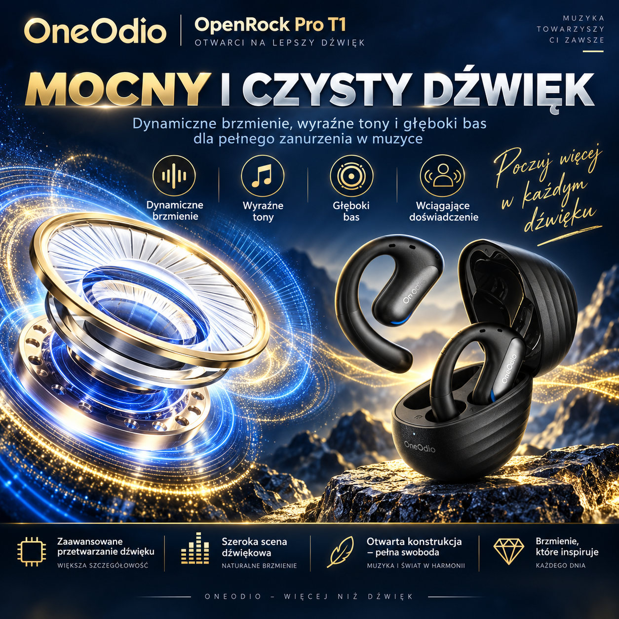 Słuchawki bezprzewodowe zauszne OneOdio Open Rock Pro - obrazek 2
